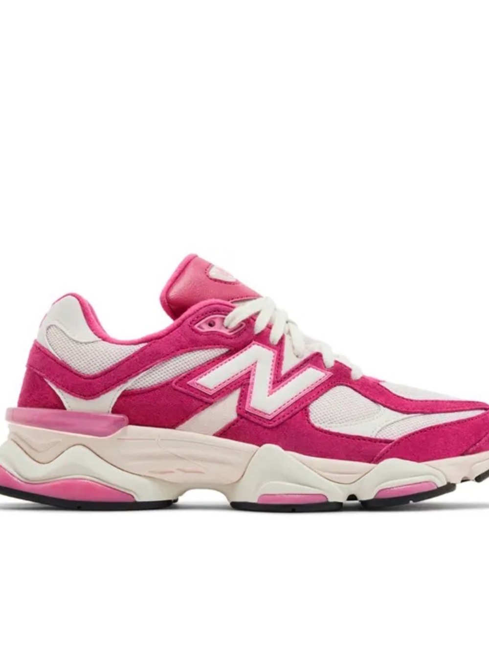 Women's Pink New Balance 9060 Athletic Sneakers with White Accents